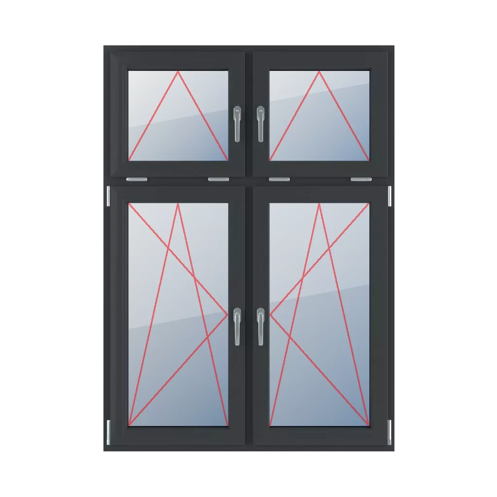 Tilt handles in the middle, tilt and turn left, tilt and turn right windows types-of-windows four-leaf vertical-asymmetric-division-30-70  