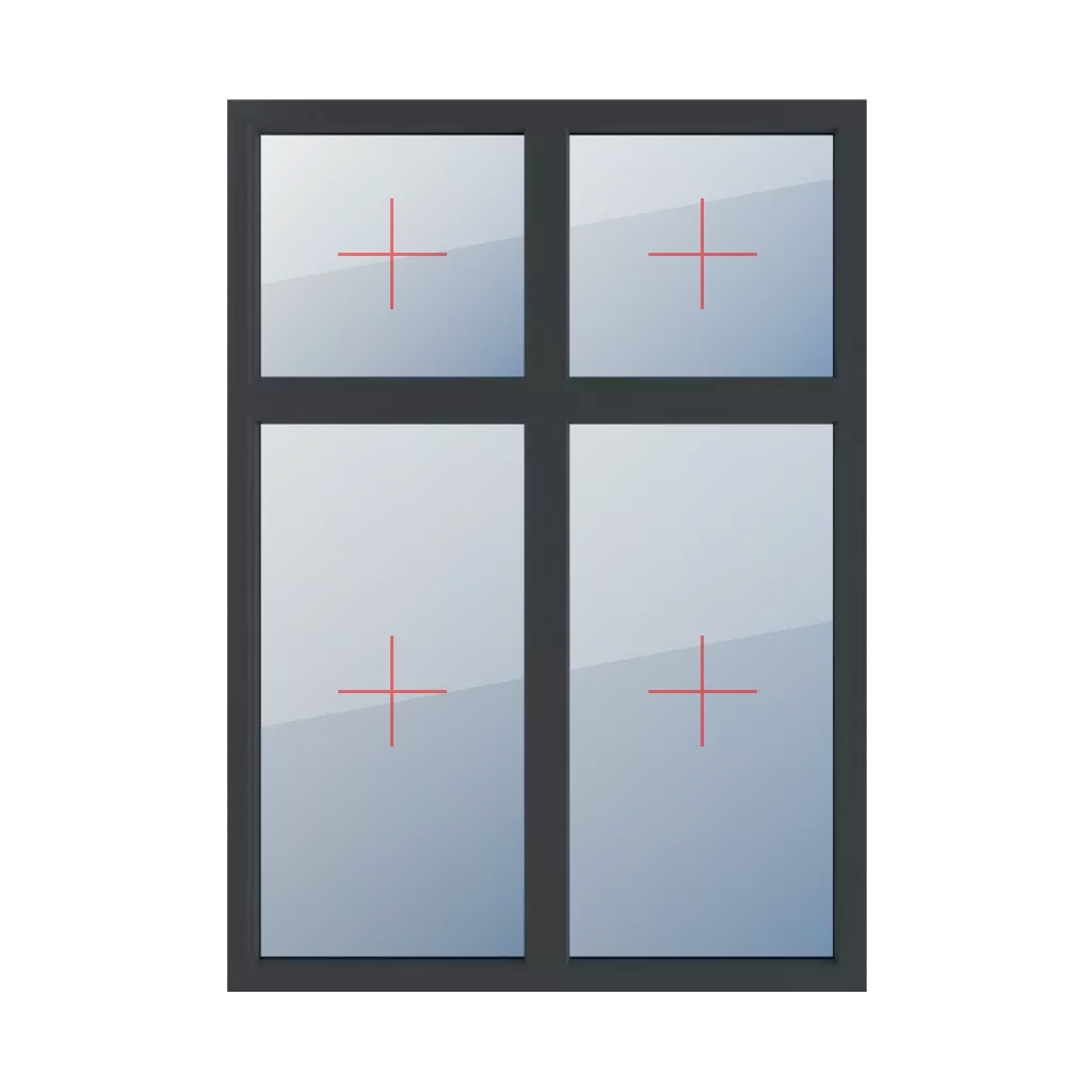 Permanent glazing in the frame windows types-of-windows four-leaf vertical-asymmetric-division-30-70  