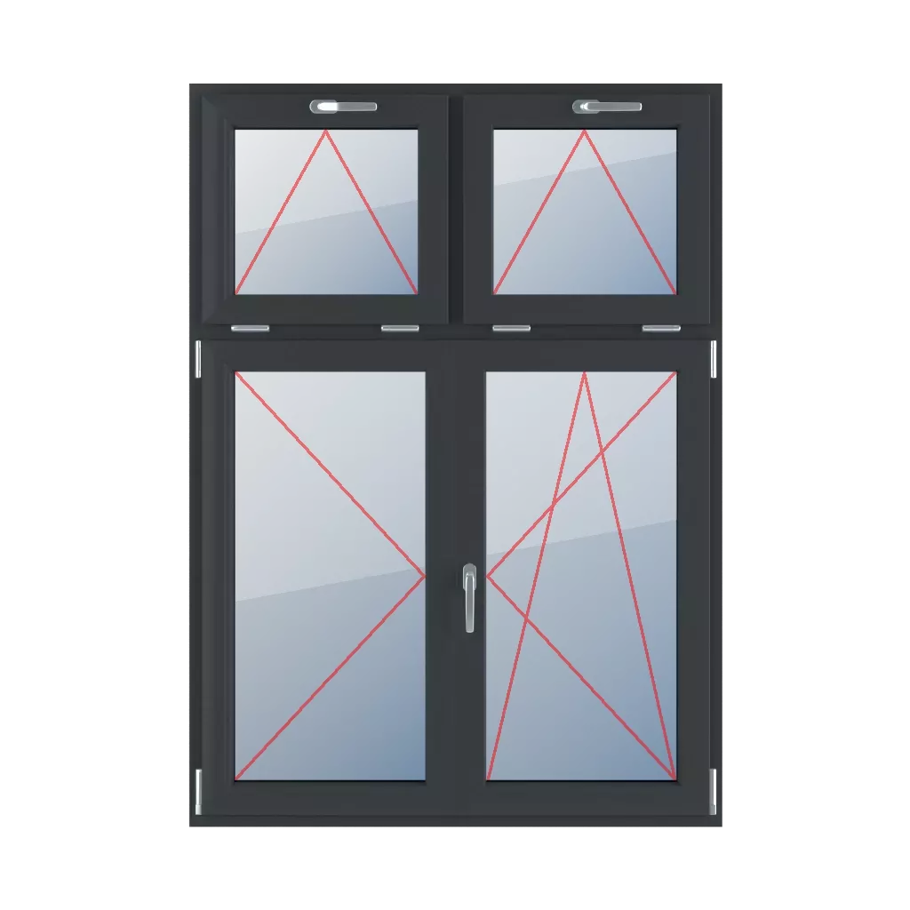 Tilt with a handle at the top, turn left, movable mullion, turn-tilt right windows types-of-windows four-leaf vertical-asymmetric-division-30-70-with-a-movable-mullion tilt-with-a-handle-at-the-top-turn-left-movable-mullion-turn-tilt-right 