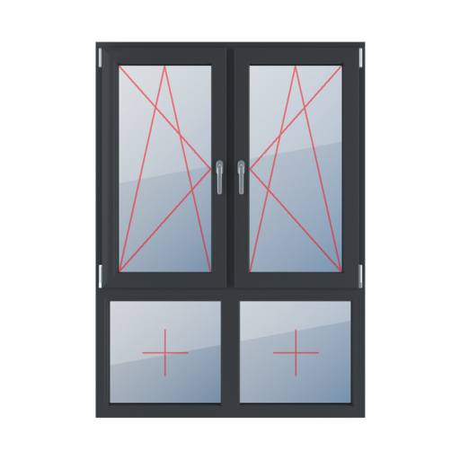 Left-hand turn-tilt, right-hand turn-tilt, fixed glazing in the frame windows types-of-windows four-leaf vertical-asymmetric-division-70-30 left-hand-turn-tilt-right-hand-turn-tilt-fixed-glazing-in-the-frame-3 