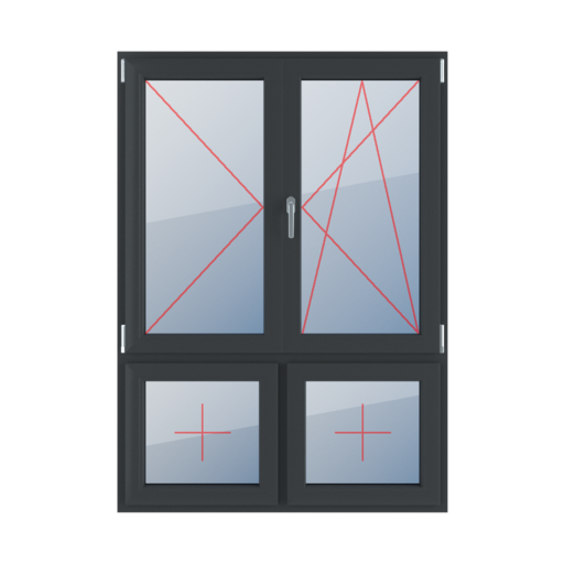Left-side turn, movable mullion, right-hand turn-tilt, fixed glazing in the sash windows types-of-windows four-leaf 70-30-vertical-asymmetrical-division-with-a-movable-mullion left-side-turn-movable-mullion-right-hand-turn-tilt-fixed-glazing-in-the-sash 