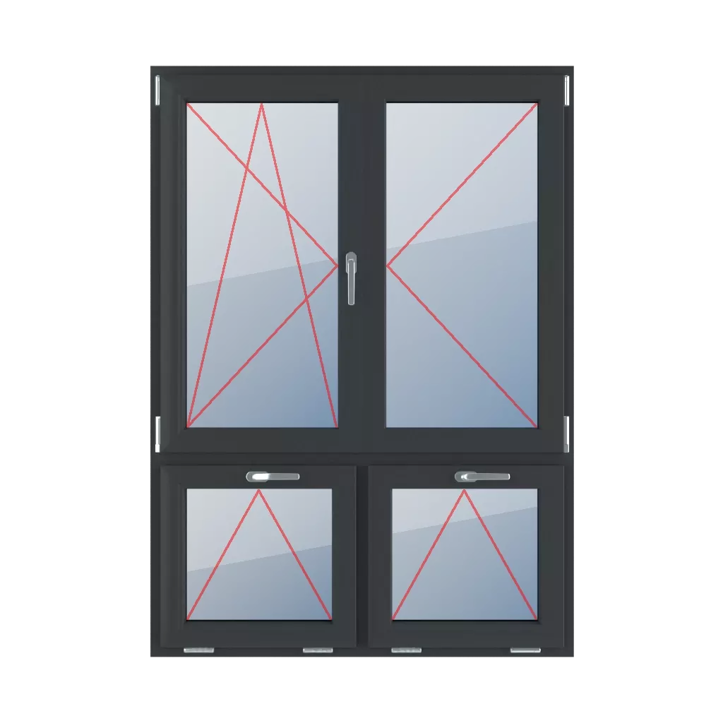 Tilt & turn left, right turn, movable mullion, tilt with a handle at the top windows types-of-windows four-leaf 70-30-vertical-asymmetrical-division-with-a-movable-mullion  