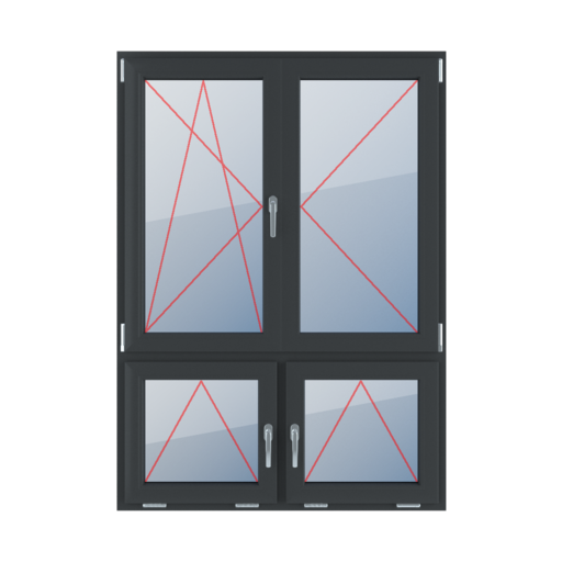 Tilt & turn left, right turn, movable mullion, tilt handles in the middle windows types-of-windows four-leaf 70-30-vertical-asymmetrical-division-with-a-movable-mullion tilt-turn-left-right-turn-movable-mullion-tilt-handles-in-the-middle 