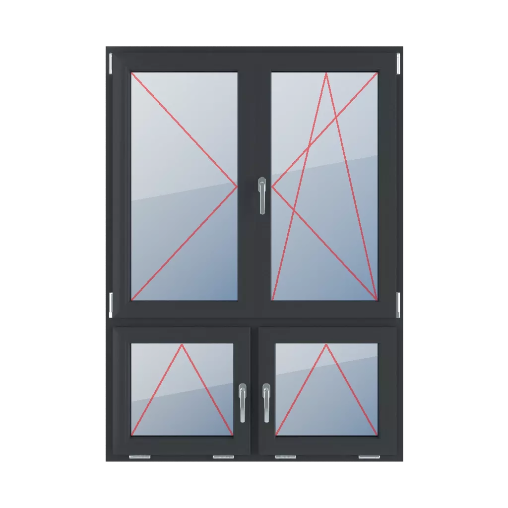 Tilt left, movable mullion, turn-tilt right, tilt handles in the middle windows types-of-windows four-leaf 70-30-vertical-asymmetrical-division-with-a-movable-mullion  