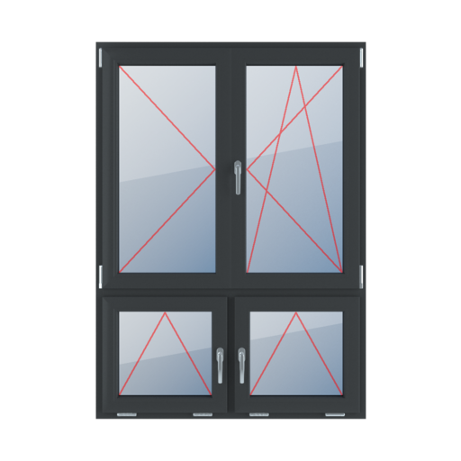 Tilt left, movable mullion, turn-tilt right, tilt handles in the middle windows types-of-windows four-leaf 70-30-vertical-asymmetrical-division-with-a-movable-mullion tilt-left-movable-mullion-turn-tilt-right-tilt-handles-in-the-middle 