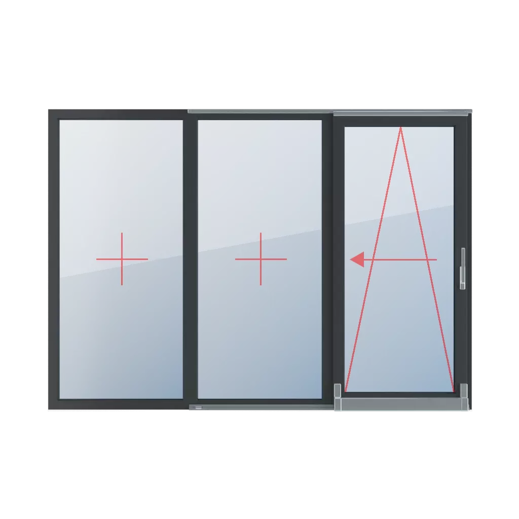 Fixed glazing in a frame, tilt and slide left windows types-of-windows psk-tilt-and-slide-patio-door triple-leaf  