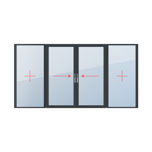 Fixed glazing, sliding left, sliding right windows types-of-windows patio-sliding-door-smart-slide four-leaf  