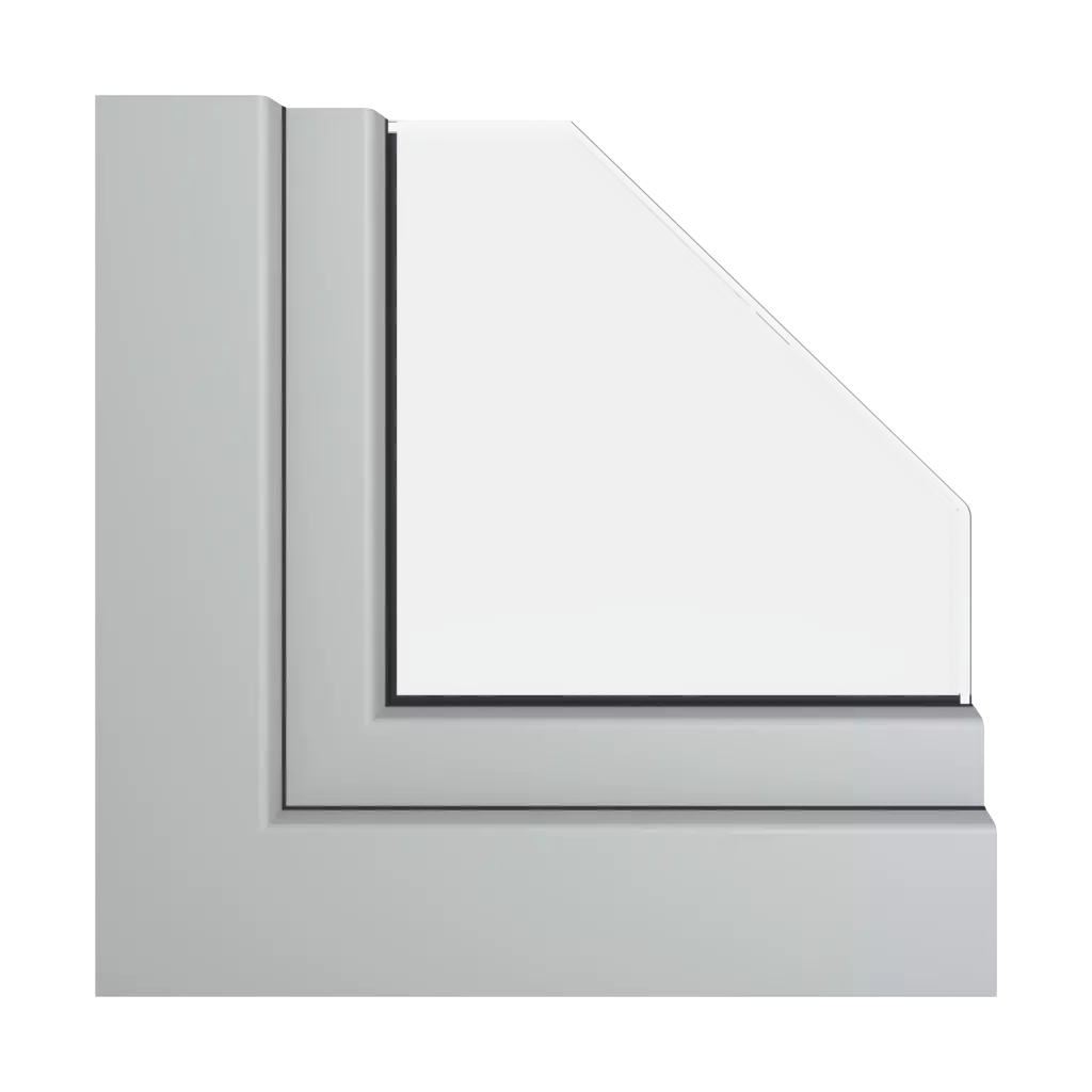 Silver gray smooth windows window-color veka-colors   