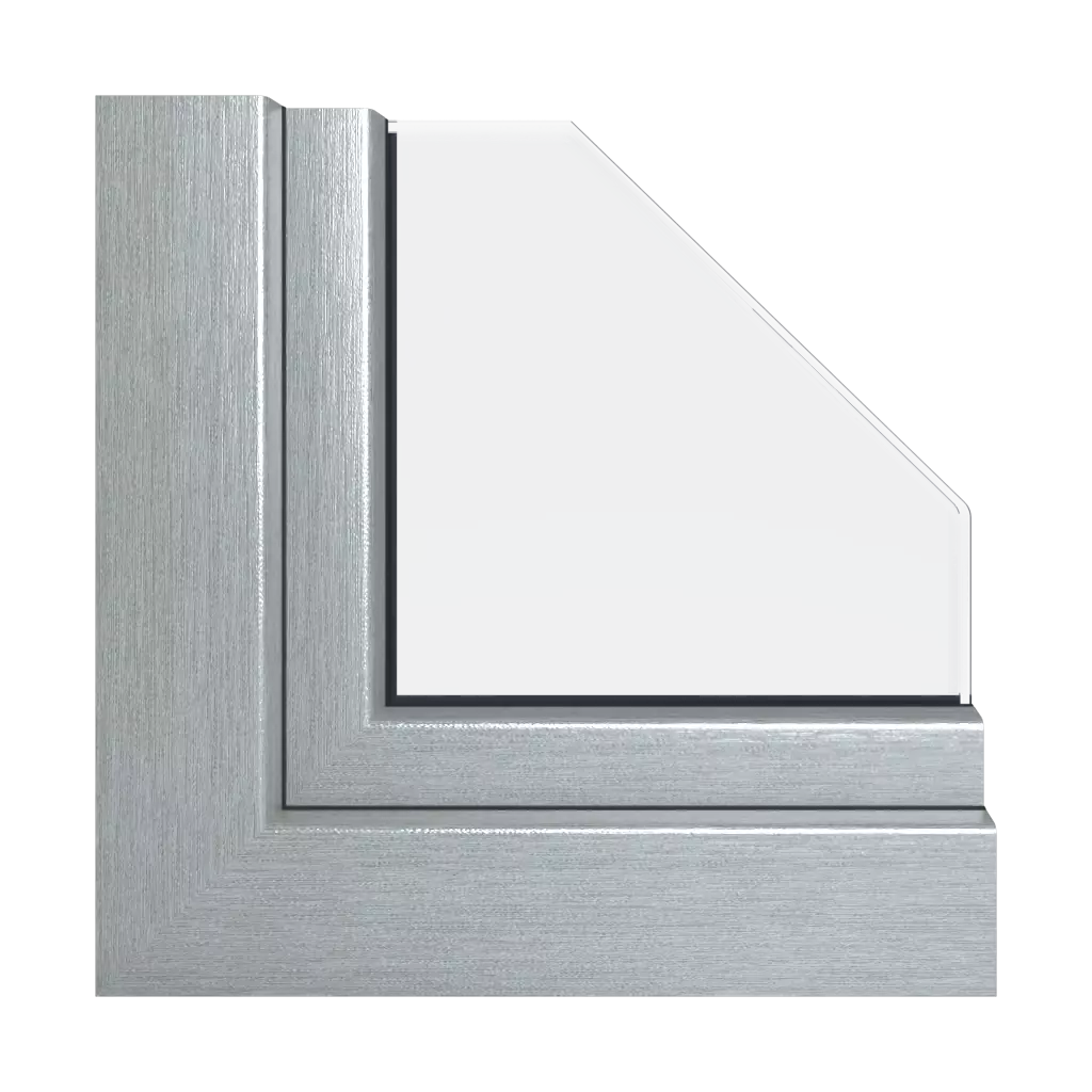 Brushed silver aluminum windows window-color veka-colors   