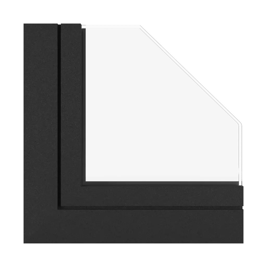 Jet black fine structure windows window-profiles aluprof mb-skyline