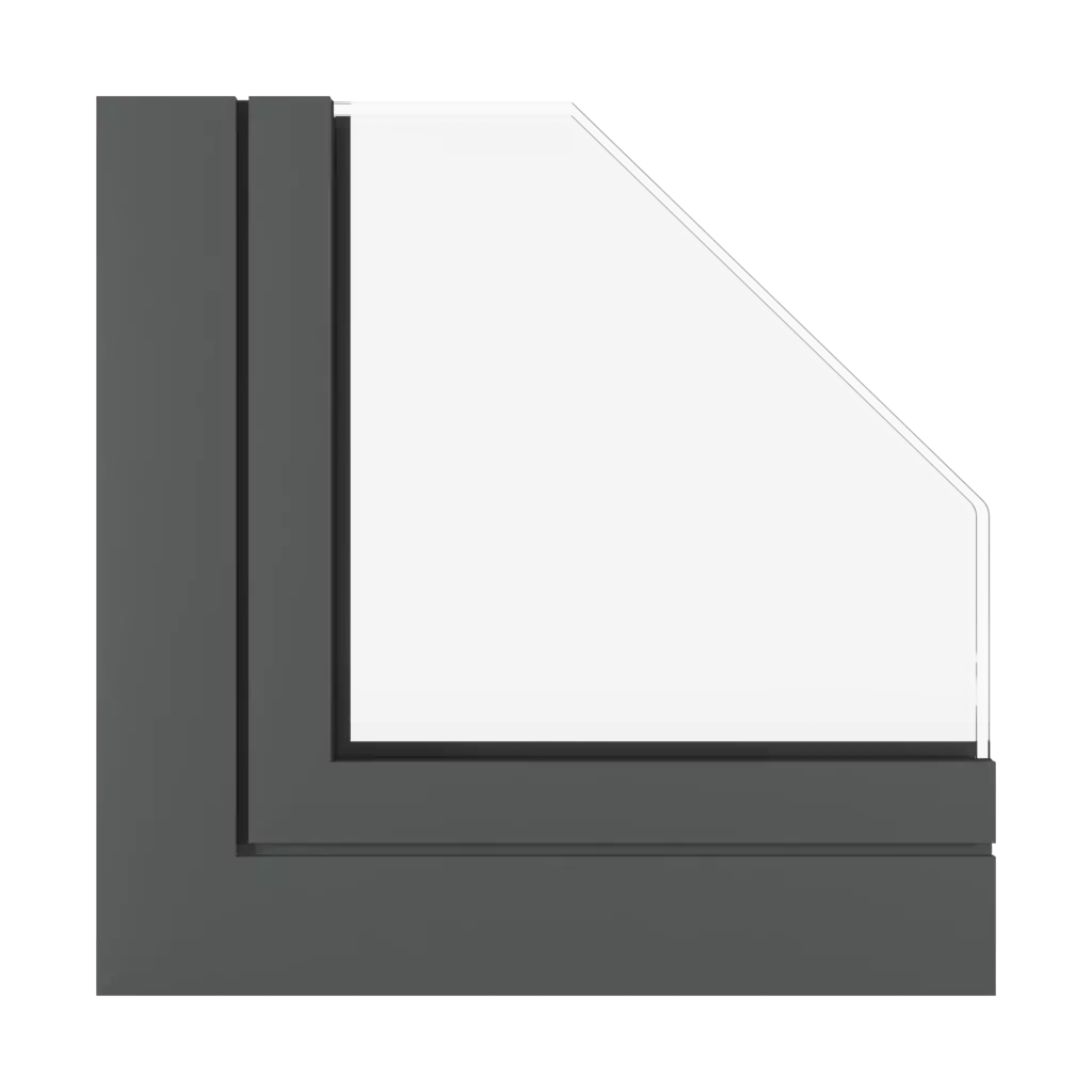 Dark gray matt windows window-profiles aluprof mb-77-hs