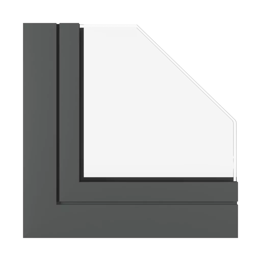 Dark gray matt windows window-profiles aluprof mb-78ei-dpa