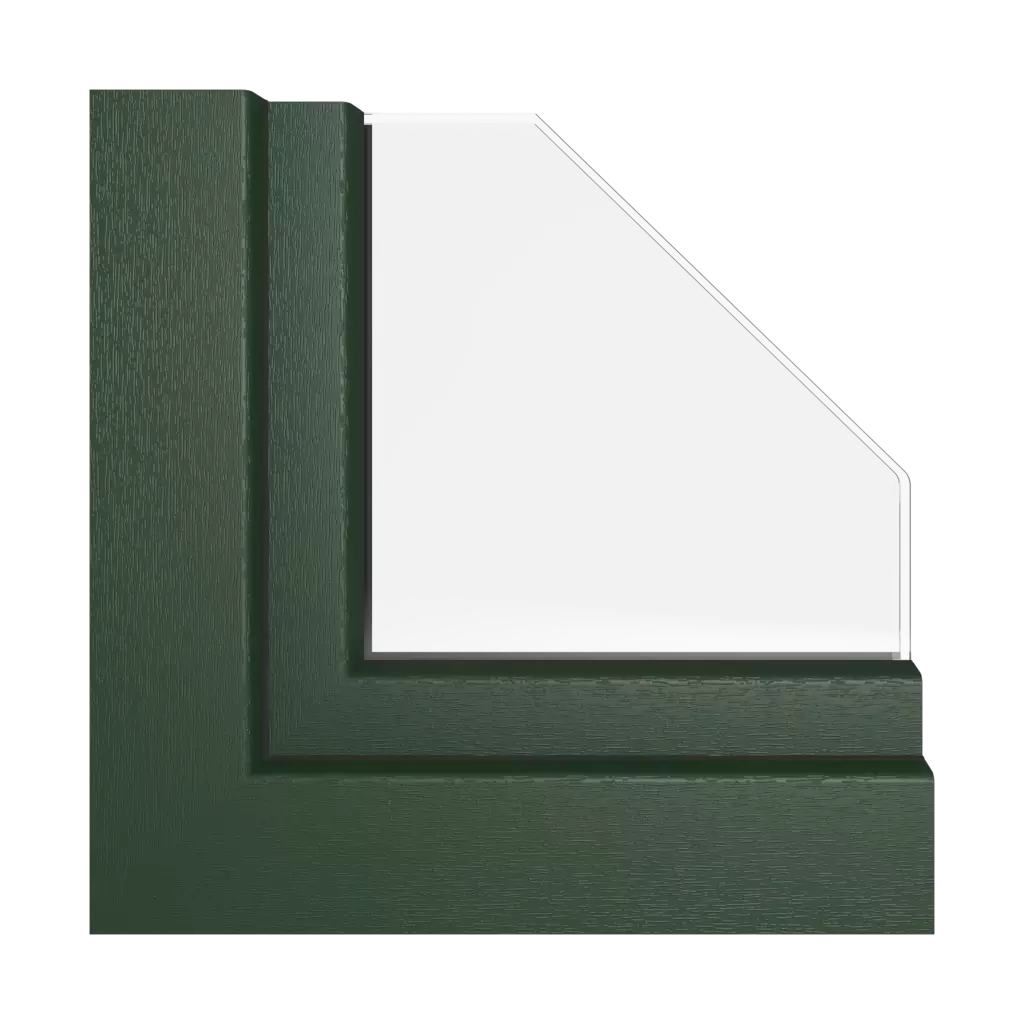Dark green windows window-profiles rehau hst-synego