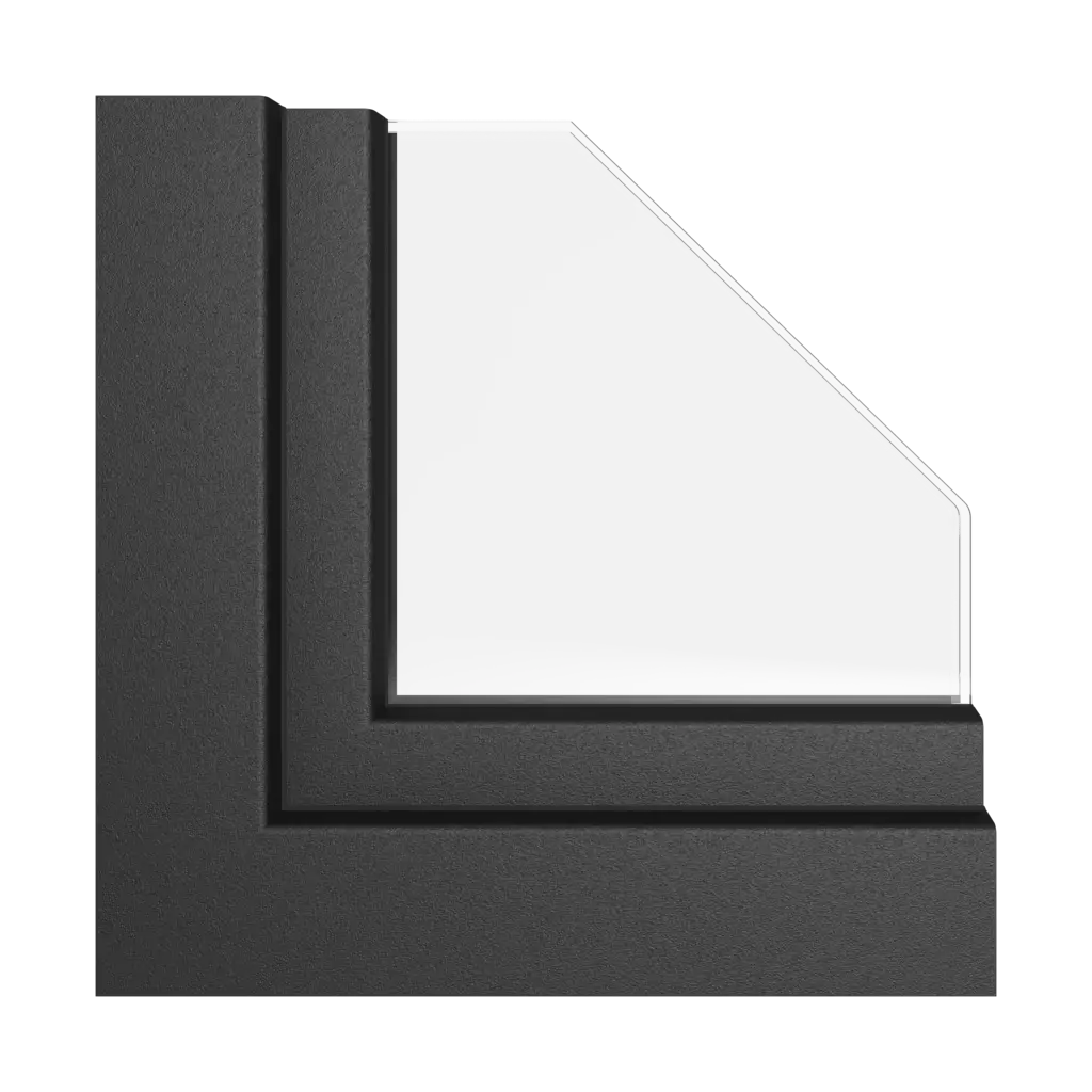 Midnight black matte windows window-profiles rehau hst-synego
