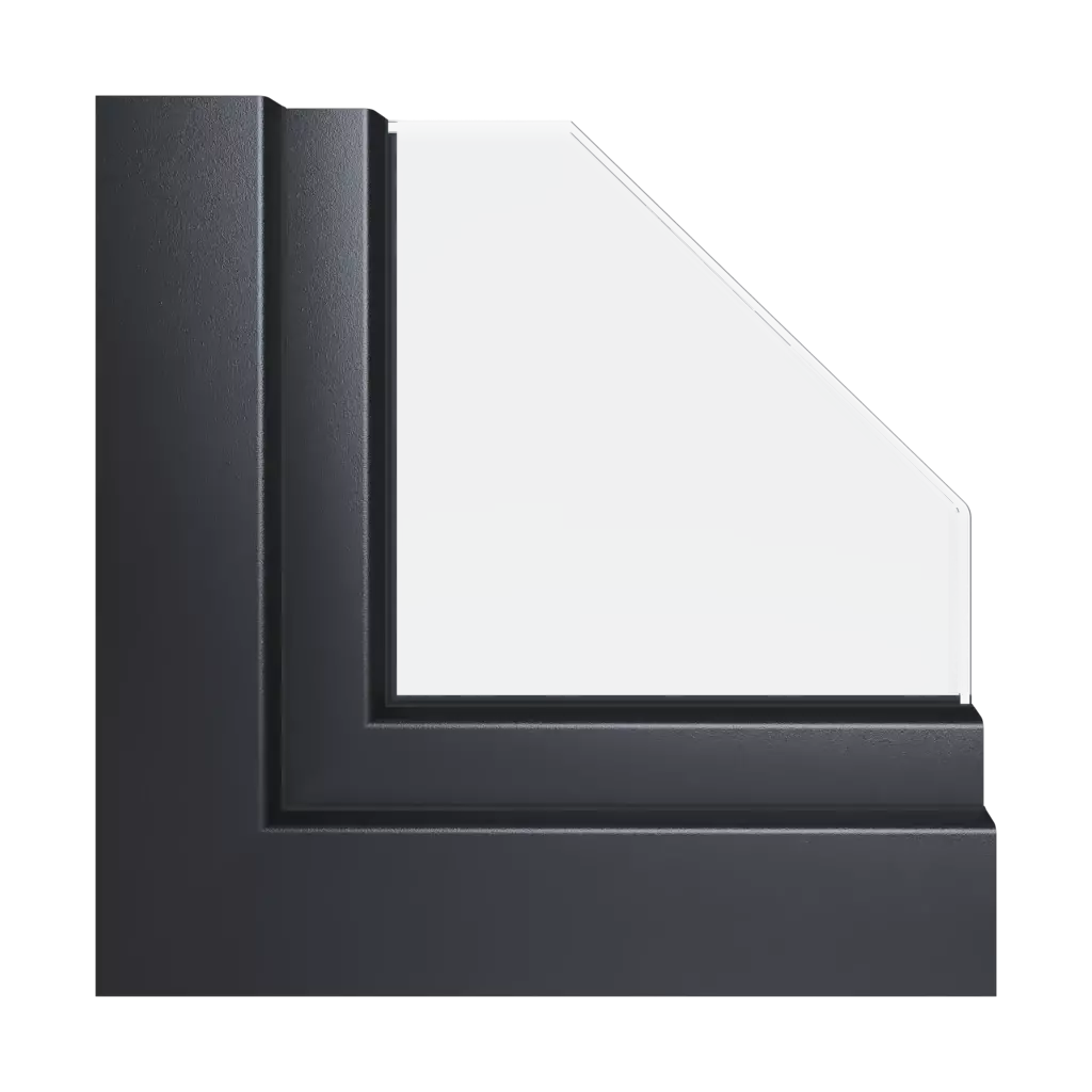 Jet black aludec windows window-profiles aluplast ideal-4000-85-mm