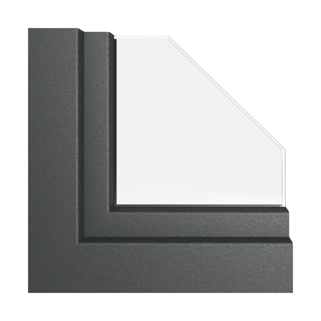 Black-gray matt windows window-profiles kommerling system-76-md