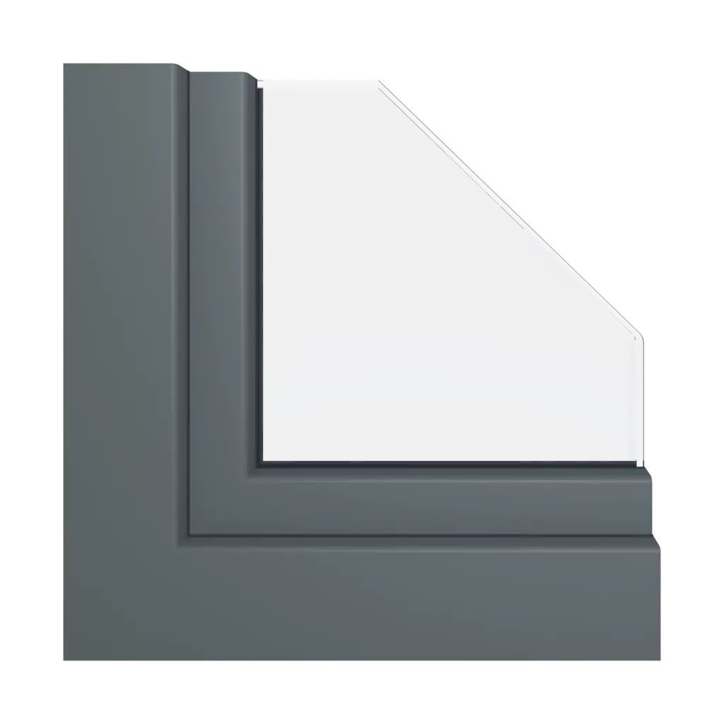 Smooth anthracite 2 windows window-profiles gealan hst-s-9000