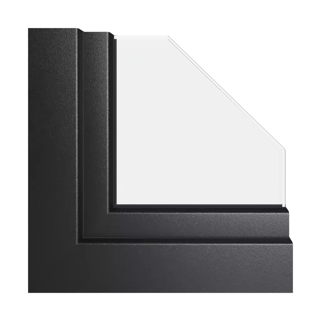 Black matte windows window-profiles gealan hst-s-9000