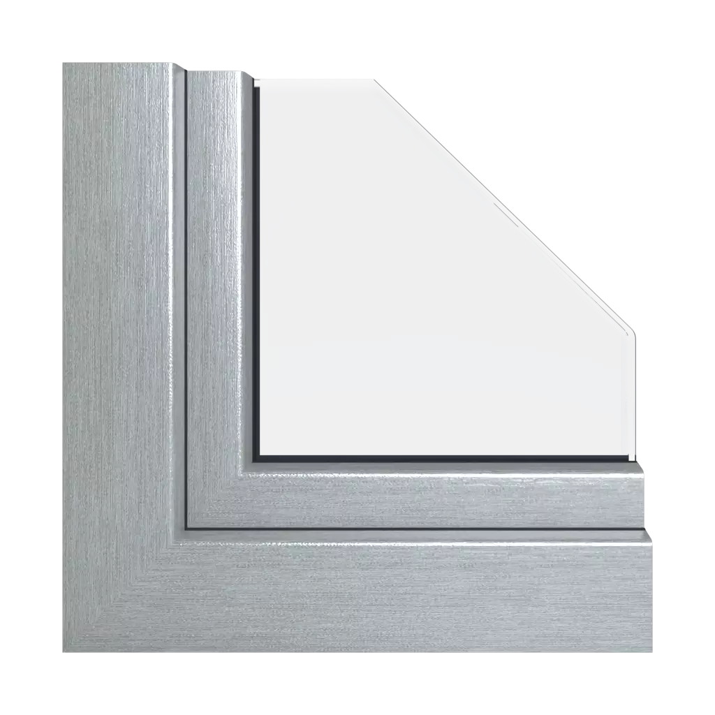 Brushed silver windows window-profiles gealan hst-s-9000