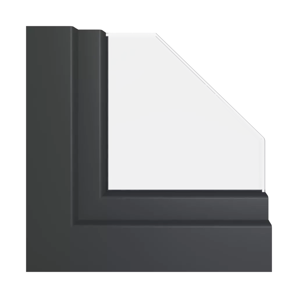 Black-gray smooth RAL 7021 windows window-profiles gealan smoovio