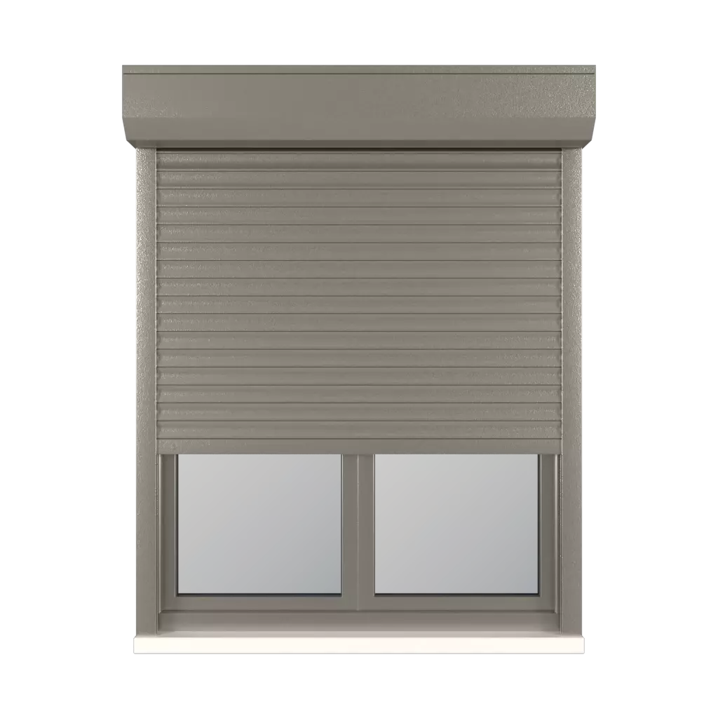Gray aluminum windows window-accessories roller-blinds aluprof