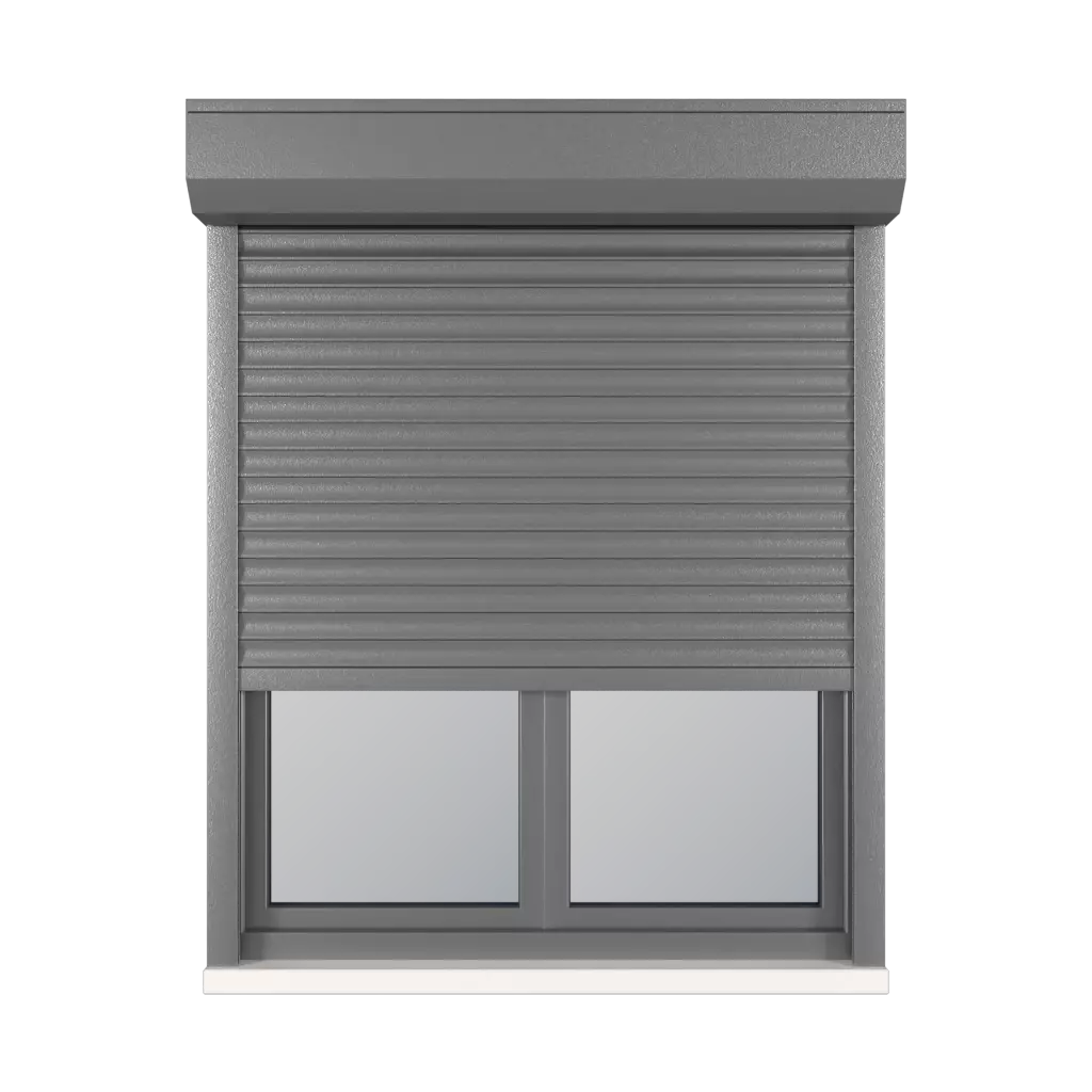 Metallic grey windows window-accessories roller-blinds aluprof