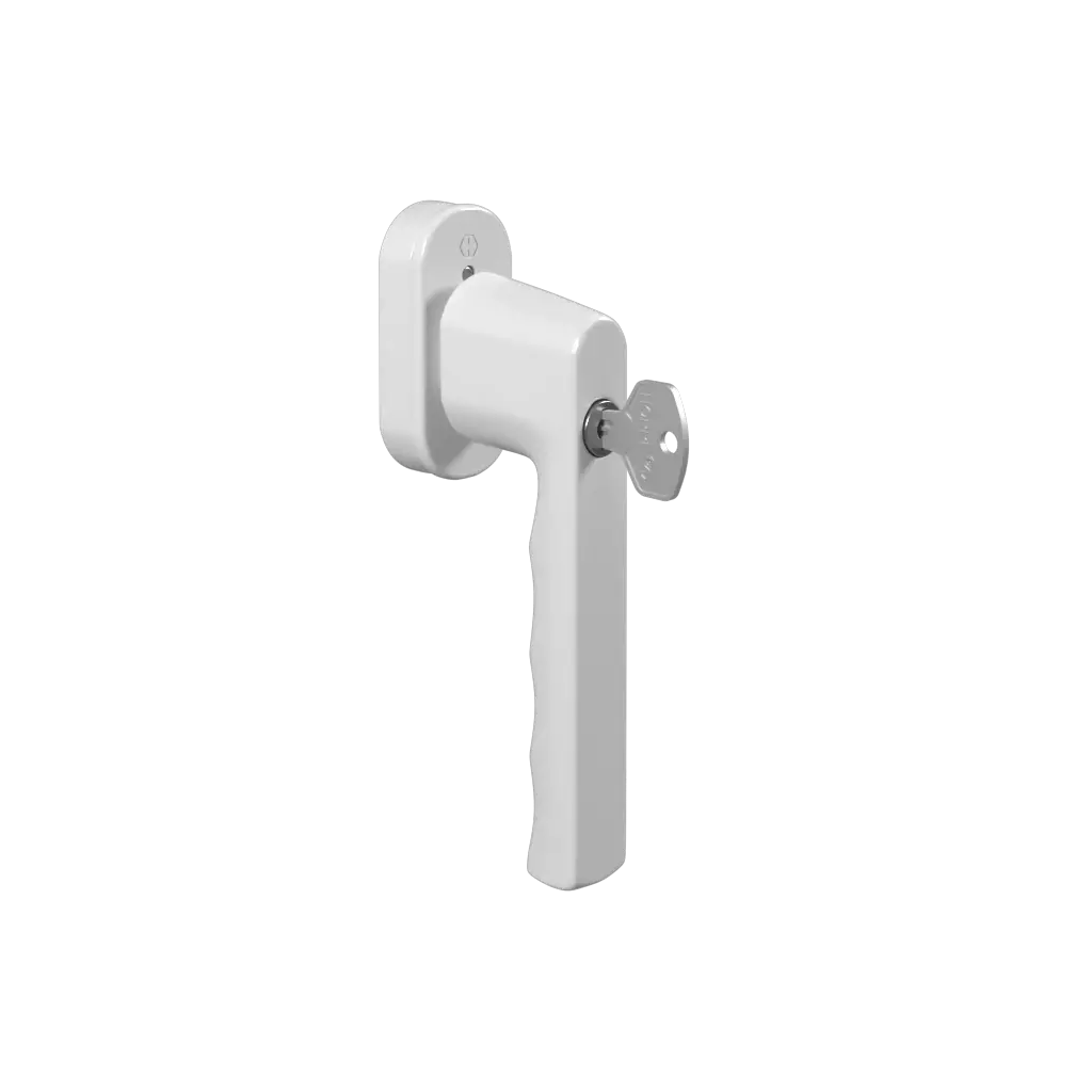 Door handle with key Hamburg white windows window-accessories handles hamburg with-the-key 