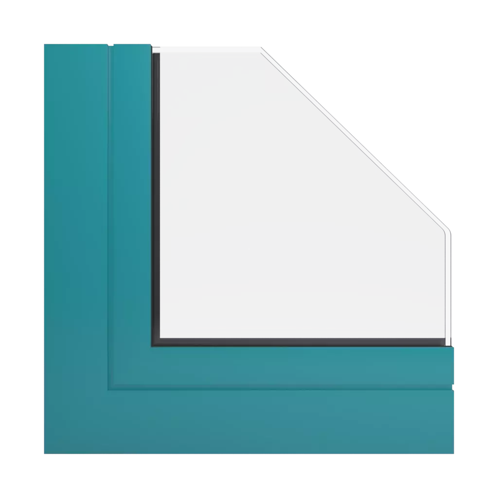 RAL 5018 Turquoise blue windows window-profiles aliplast panorama