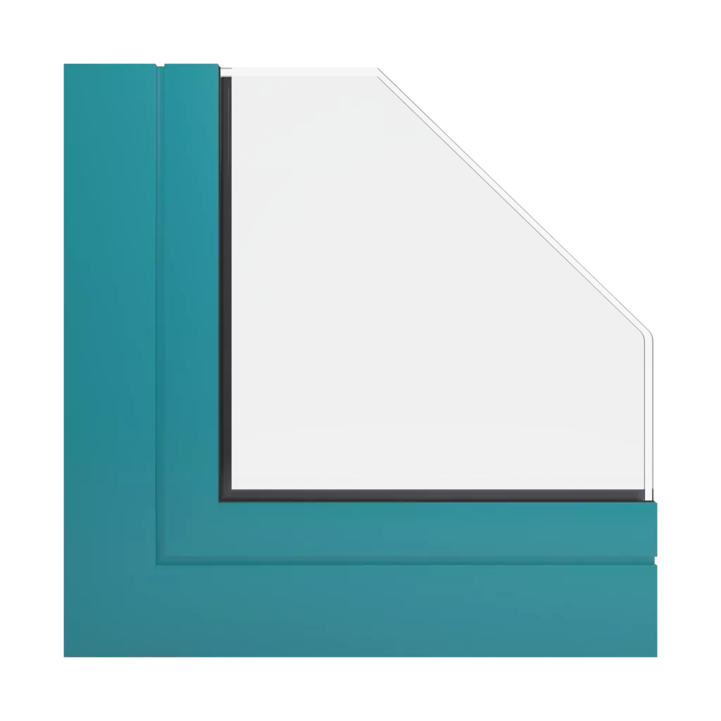 RAL 5018 Turquoise blue windows window-profiles aliplast genesis-75