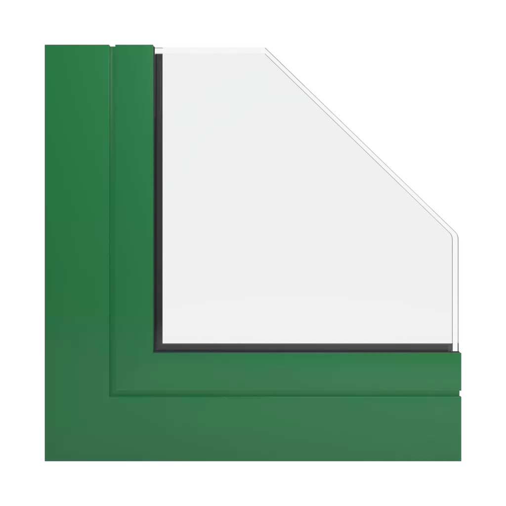 RAL 6001 Emerald green windows window-profiles aliplast max-light-design