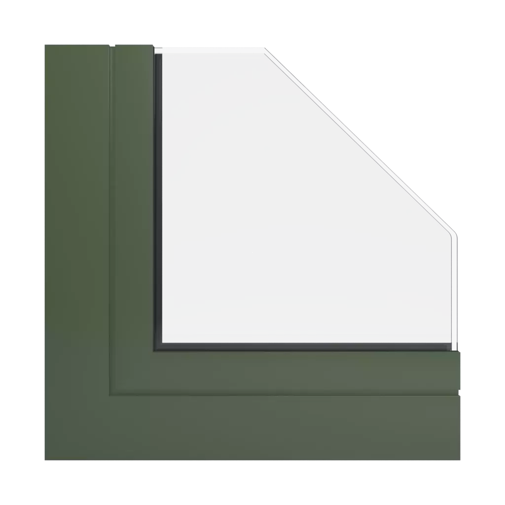 RAL 6003 Olive green windows window-profiles aluprof mb-ferroline