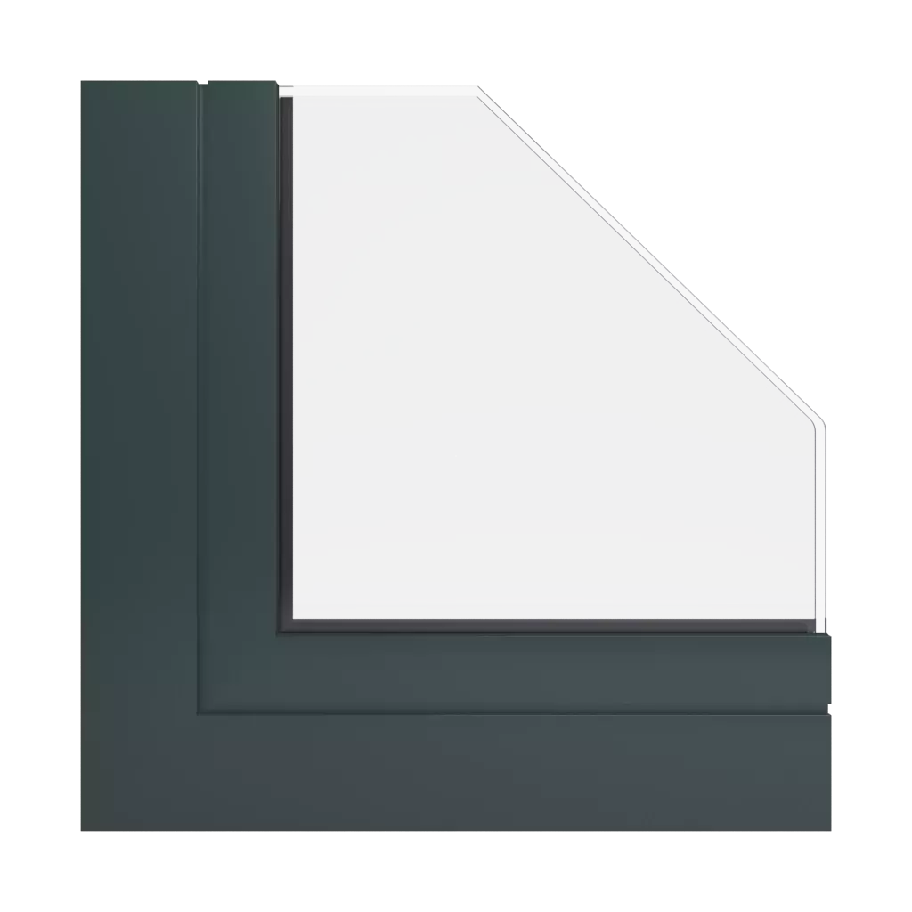 RAL 6012 Black green windows window-profiles aluprof mb-78ei-seamless-fireproof-partition-wall