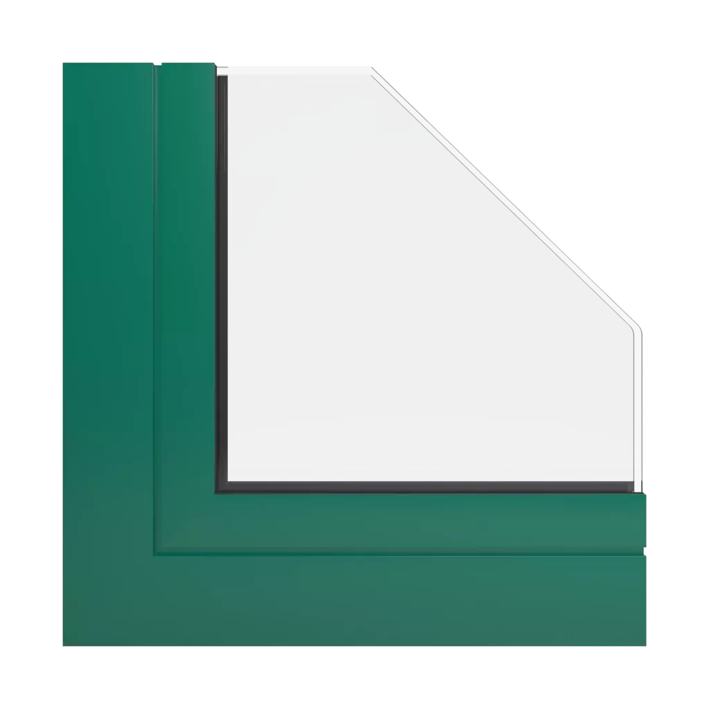 RAL 6016 Turquoise green windows window-profiles aliplast max-light-design