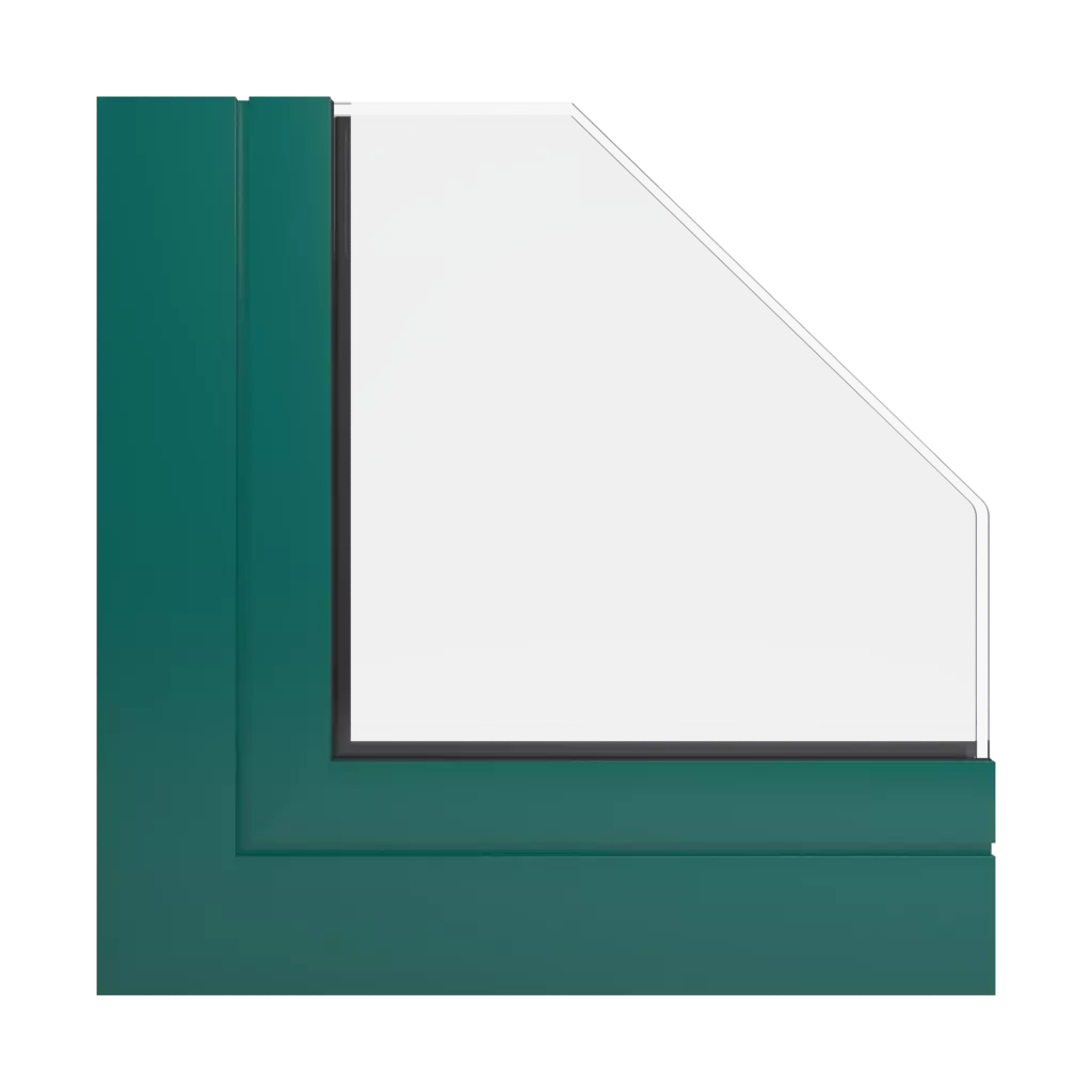 RAL 6026 opal green windows window-profiles aliplast panorama