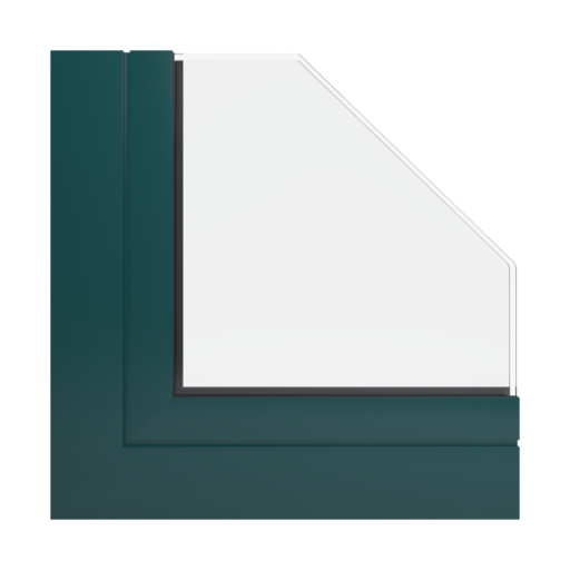 RAL 6004 Blue green windows window-profiles aliplast genesis-75